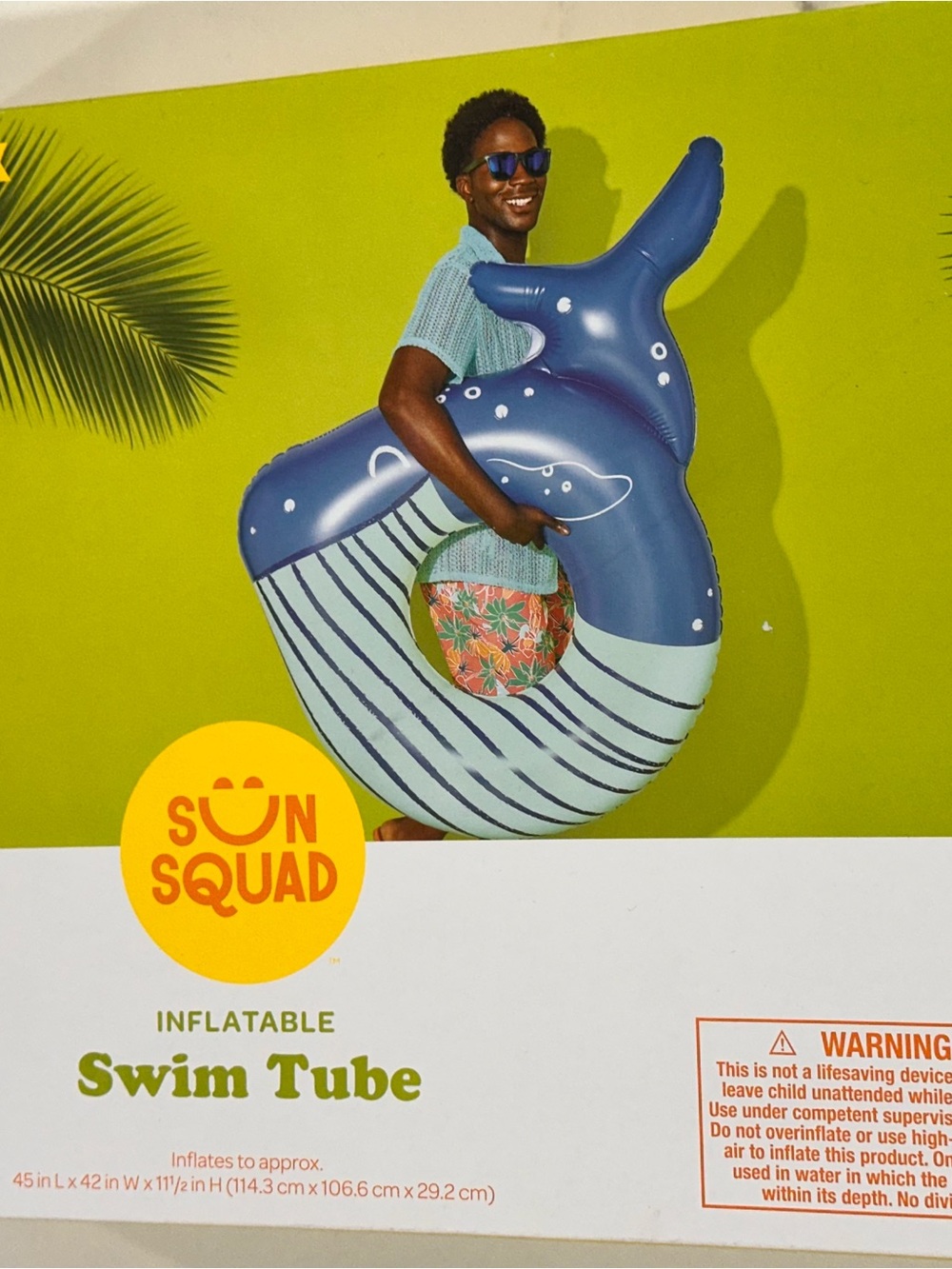 Inflatable Swim Tube - Navy & Light Blue